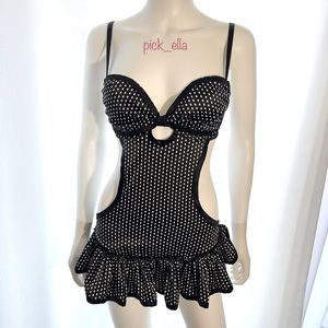 36C VS Victoria’s Secret Sexy Little Things French Maid Apron Costume polka dot